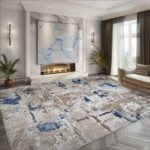 Covor Atena Lux Modern Bej Albastru