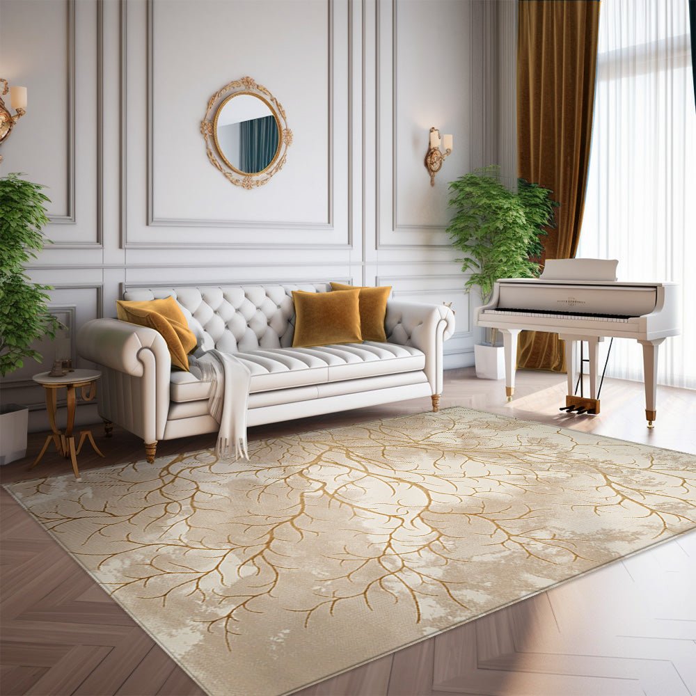 copaccremgold.jpg Covor Volute Silky Soft Pearly Crem Auriu - imagine 1