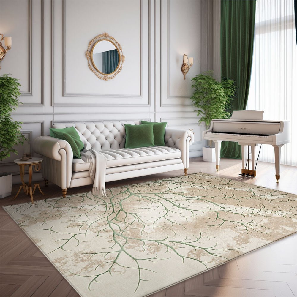 verdecamera.jpg Covor Volute Silky Soft Pearly Crem Verde - imagine 1